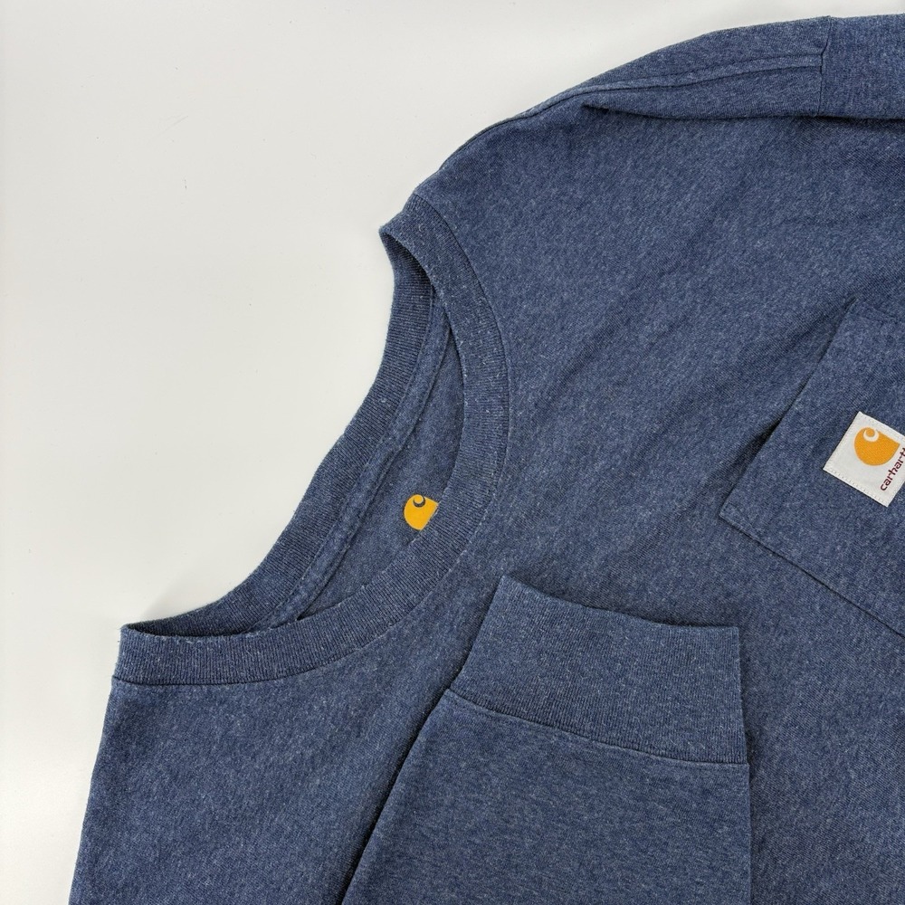 Carhartt Mens Blue Pocket Long Sleeve Loose Fit Shirt Sz 4XL Casual Work Outdoor